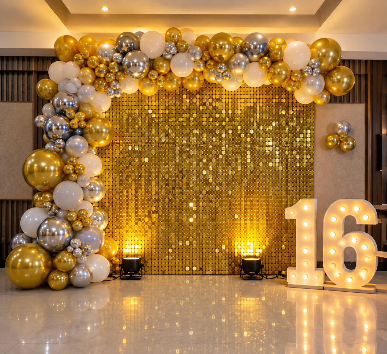 NTR Golden Sequine Theme Birthday