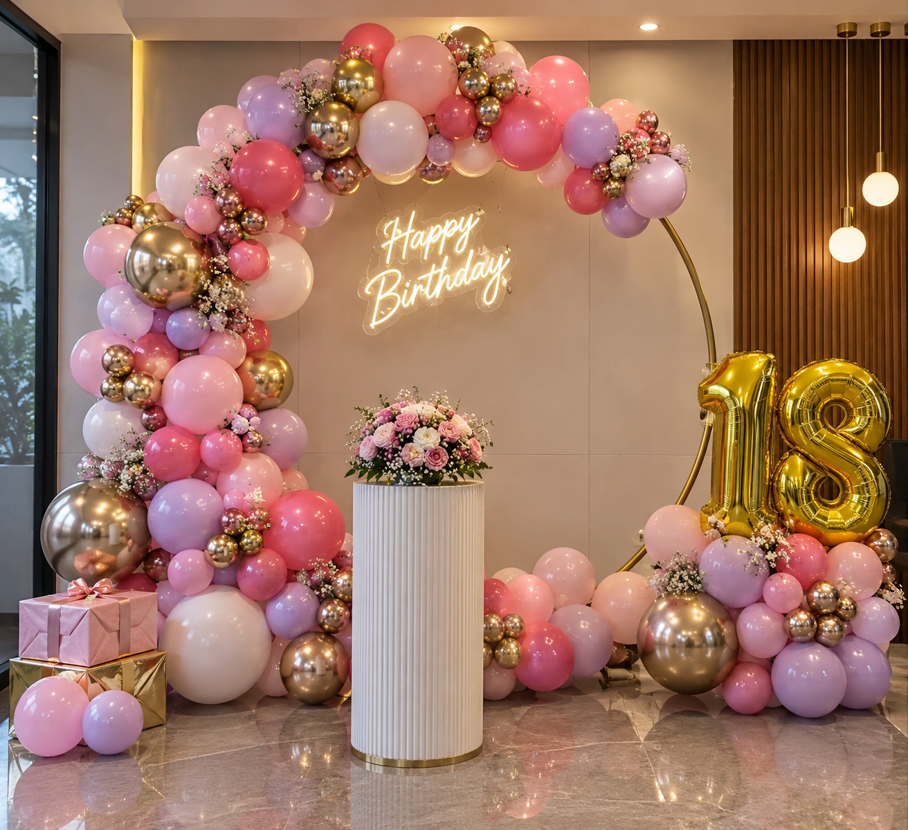 NTR Pink Arch Theme Birthday